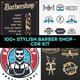 100+ Stylish Barber Shop CDR Kit - Versatile Promotional Design Assets for Marketing Professionals and Salons 3