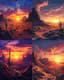 Desert Sunset Scene - Vibrant Landscape Art for Serene, Nature-Inspired Home and Office Decor 3