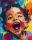 Vibrant Clashing Colors Expressionistic Portrait of a Child - Bold Expressionistic Portrait Art for Emotional and Artistic Projects 6