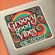 Groovy Good Vibes Retro Sticker - Vibrant Retro-Inspired Laptop Skin for Creative Personalization 1