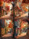 Autumn Street Scene - Serene Verdant Horizon Landscape Art for Relaxing Decor and Creative Spaces 5