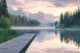 Twilight Mirror - Peaceful Lakescape - Realistic Digital Landscape Art for Tranquil Environmental Projects 6