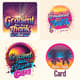Gradient Retro Thank You Card - Vibrant Vintage Style Greetings for Personal & Professional Appreciation 1