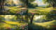 Lush Spring Meadow - Serene Landscape Art for Tranquil Outdoor Ambiance and Creative Projects 5