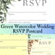 Green Watercolor Wedding RSVP Postcard - Elegant Business & Event Invitation Template for Memorable Celebrations 6