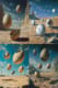 Vast Desert with Giant Objects Art - Surrealist Painting Collection for Creative Expression and Visual Storytelling 4