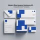 Modern Blue Squares Stationery Kit - Corporate Card Templates for Professional Branding and Business Identity 3