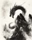 Powerful Dragon Ink Illustration - Dynamic Traditional Ink Art for Creative Projects and Collectors 1