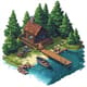 Tranquil Lakeside Cabin Pixel Scene - Isometric Pixel Art for Game Developers and Digital Creators 1