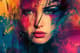 Abstract Painting Contemporary Female Portrait - Modern Expressive Artwork for Creative Projects and Personal Branding 6