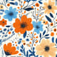 Orange Blue Pattern Floral Apology Card - Elegant Botanical Design for Heartfelt Personal and Business Messages 6