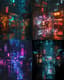 Cyberpunk Space Art - Rainy Street in Neon City - Futuristic Neon Sci-Fi Artwork for Designers and Creators 3
