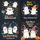 Cute Ghost Witch Happy Halloween Card - Charming Seasonal Invitation for Festive Celebrations and Creative Greetings 5
