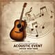 Acoustic Event Flyer & Poster Template - Vintage Music Theme - Classic Editable Marketing Designs for Musicians and Promoters 1