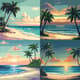 Serene Beach Pixel Art with Palm Trees - Vibrant Pixel Landscape Art for Game Designers and Digital Creators 3