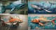 Aqua Break Koi Swimming Through Concrete - Vibrant 3D Graffiti Art for Urban Creatives and Visual Storytelling 5