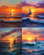 Ocean Sunset Calm - Serene Landscape Art for Tranquil Spaces and Creative Decor 3