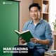 Man Reading with Green Screen - Cinematic Stock Video for Educational and Science Media Projects 4