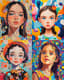 Playful Contemporary Portrait of a Young Girl - Vibrant Modern Portrait Art for Personal and Commercial Projects 3