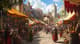 Bustling Medieval Marketplace Pixel Scene - Vibrant Pixel Art for Game Developers and Storytellers 5
