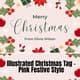 Illustrated Christmas Tag - Pink Festive Style - Charming Seasonal Label Templates for Professional Packaging & Holiday Branding 4
