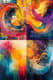Warm Vibrant Tones Abstract Art - Expressive Traditional Painting for Creative Spaces and Artistic Projects 1