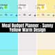 Meal Budget Planner - Sunny Yellow Warm Design - Streamlined Meal & Health Planning for Active Lifestyles 3