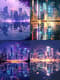 Reflected Skyline View - Urban Landscape Art Featuring Vibrant City Reflections for Creative Decor and Design Projects 1