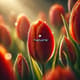 Red-Orange Tulips Blooming Timelapse - Cinematic Aerial Time-Lapse Video for Creative Storytelling and Visual Projects 1