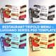 Restaurant Trifold Menu Luigiano Series - Premium PSD Brochure Template for Marketing & Promotions 3