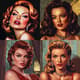 Glamorous Hollywood Pixel Portrait - Vibrant Pixel Art Portraits for Creative Digital Projects and Nostalgic Visuals 3