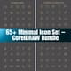 65+ Minimal Icon Set - CorelDRAW Bundle - Clean Vector Icons for Designers and Creative Projects 3