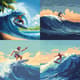 Surfer Riding Wave Pixel Animation - Dynamic Pixel Art Animation for Indie Game Developers and Digital Creators 5