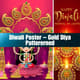Diwali Poster - Gold Diya Patterned - Elegant Festive Illustration for Celebrations and Cultural Events 3