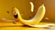 Banana Slipping on Its Own Peel - Playful Humorous Wall Art for Creative Spaces and Lighthearted Decor 1