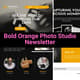 Bold Orange Photo Studio Newsletter - Vibrant Email & Signature Templates for Professional Business Communication 1