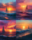 Ocean Sunset Calm - Serene Landscape Art for Tranquil Spaces and Creative Decor 4