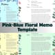 Pink Blue Floral Memo Template - Elegant Business Communication for Professional Meetings and Notes 3