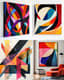 Bold Asymmetrical Abstract Wall Art Design - Vibrant Contemporary Artwork for Modern Home and Office Decor 1