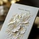 Golden Florals Embossed Card - Elegant Wedding & Engagement Invitation for Timeless Celebrations 6