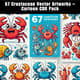 67 Crustacean Vector Artworks Cartoon CDR Pack - Playful Animal Illustrations for Designers and Creators 1