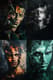 Moody Abstract Male Portrait with Sharp Tones - Expressive Abstract Portrait Art for Creative Projects and Visual Storytelling 4