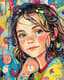 Playful Contemporary Portrait of a Young Girl - Vibrant Modern Portrait Art for Personal and Commercial Projects 6