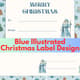 Blue Illustrated Christmas Label Design - Festive Seasonal Label Templates for Professional Packaging and Branding 6