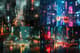 Futuristic City During Rainstorm - Digital Art - Immersive Sci-Fi Urban Landscape for Designers and Creators 4