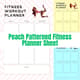 Peach Patterned Fitness Planner Sheet - Stylish Workout Plan Templates for Health & Lifestyle Success 3