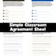 Simple Classroom Agreement Sheet - Clean Business Contract Template for Educators and Administrators 1