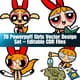 70 Powerpuff Girls Vector Design Set - Editable Cartoon Illustrations for Fun, Playful, and Creative Projects 3