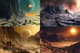 Barren Exoplanet with Strange Rock Formations - Digital Art - Sci-Fi Outworldly Illustration for Futuristic Creative Projects 3