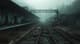 Spooky Abandoned Train Station Scene - Dark Aesthetic Haunted Environment Art for Atmospheric Visual Projects 6